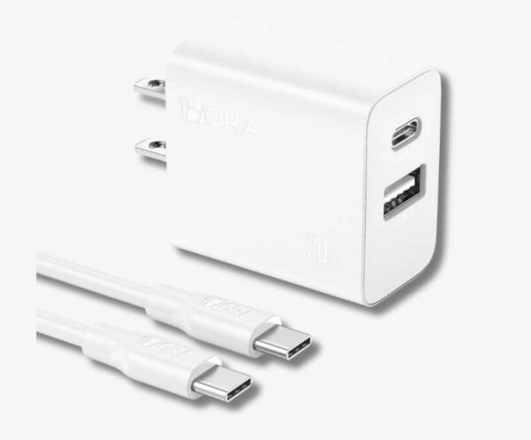 Cargador rápido USB-C de 20 W, 1Hora