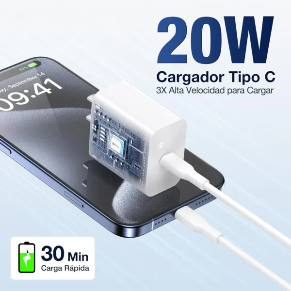 1Hora GAR153 20W GaN — Cargador USB-C Power Delivery Carga Rápida
