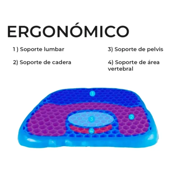 Cojín de Gel Panal Ergonómico para Silla de Oficina, Auto y Banco