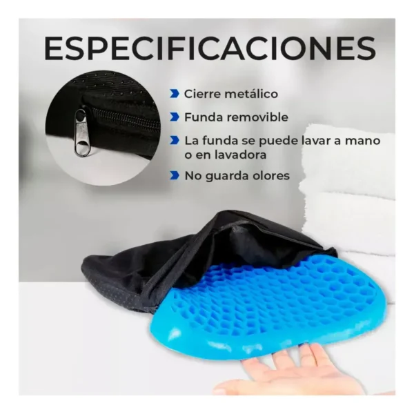 Cojín de Gel Panal Ergonómico para Silla de Oficina, Auto y Banco