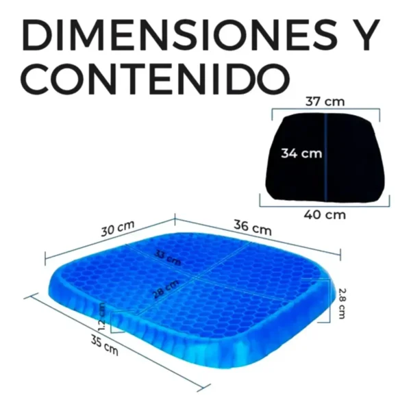 Cojín de Gel Panal Ergonómico para Silla de Oficina, Auto y Banco