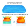Cojín de Gel Panal Ergonómico para Silla de Oficina, Auto y Banco