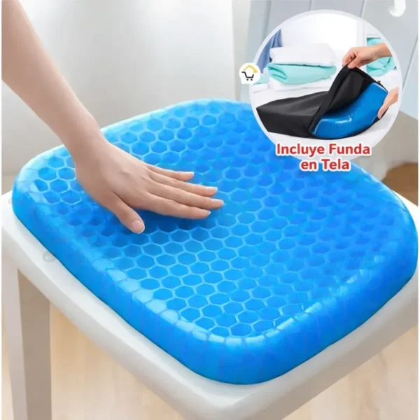 Cojín de Gel Panal Ergonómico para Silla de Oficina, Auto y Banco