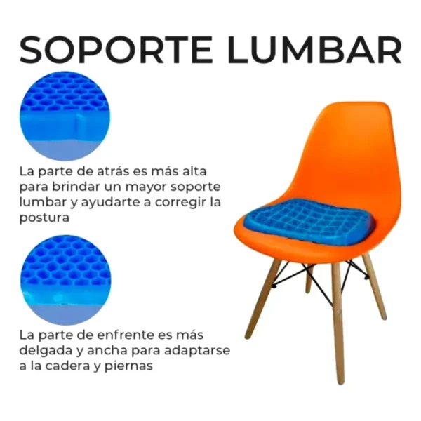 Cojín de Gel Panal Ergonómico para Silla de Oficina, Auto y Banco