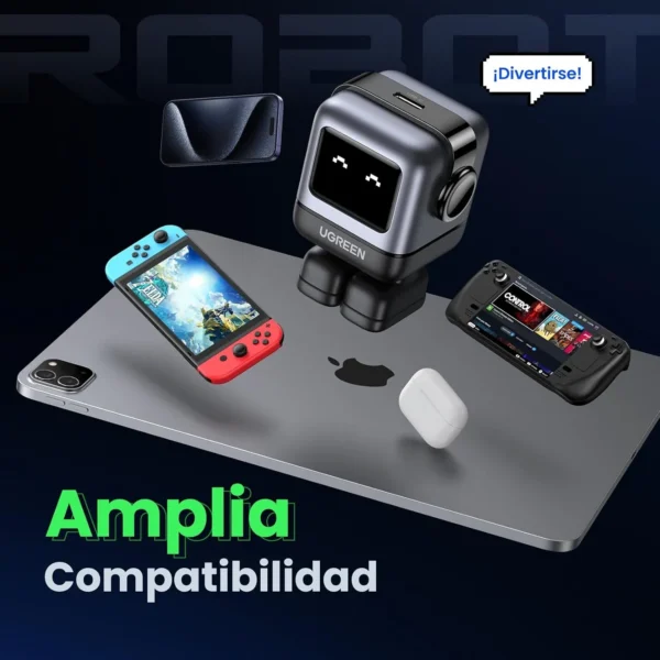 UGREEN Nexode Mini Robot 30W USB-C — cargador GaN con pantalla LED