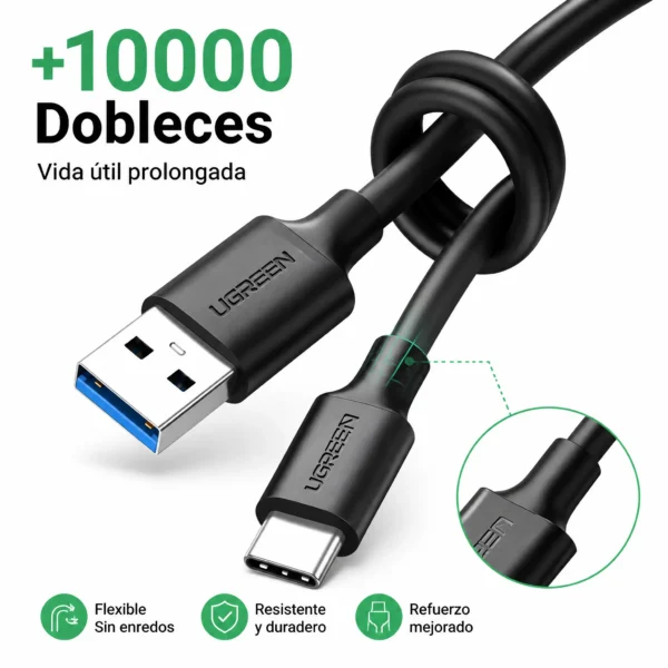 Cable USB-A a USB-C Carga Rápida 3A y 5Gbps UGreen 20882