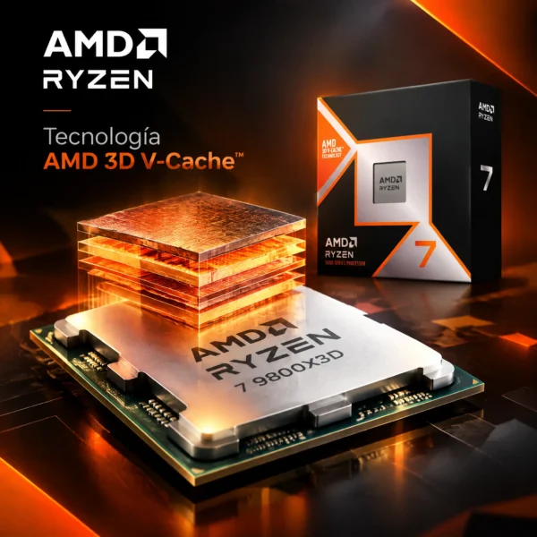 AMD Ryzen 7 9800X3D — Procesador Gaming AM5 8 Núcleos 5.2GHz