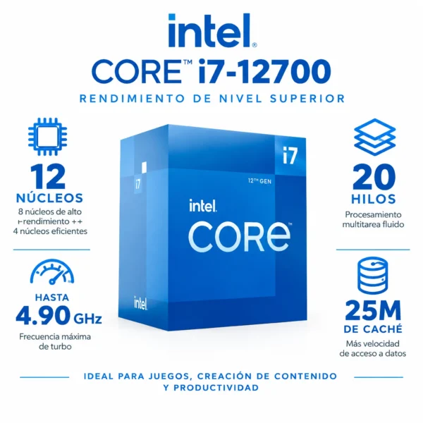 Procesador Intel Core i7-12700 12 Núcleos hasta 4.90GHz LGA1700