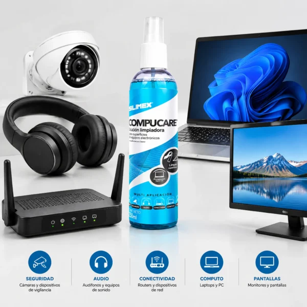 Loción Limpiadora Desengrasante para Equipos Electrónicos Silimex Compucare 250 ml