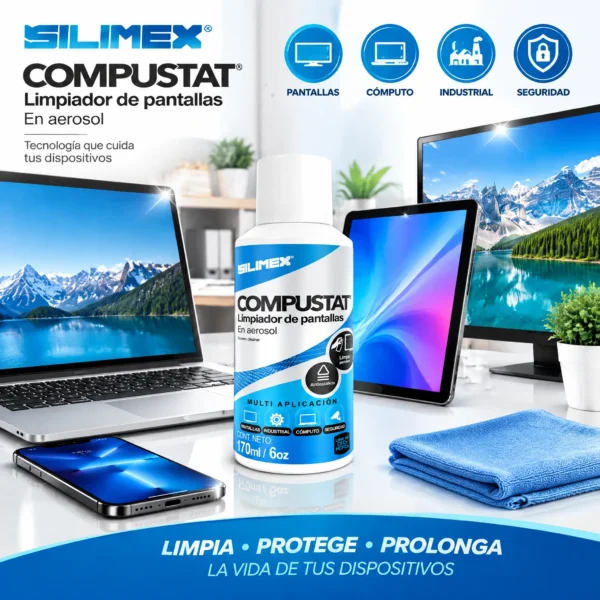 Limpiador de Pantallas en Aerosol No Conductivo para LCD LED OLED Silimex 170 ml