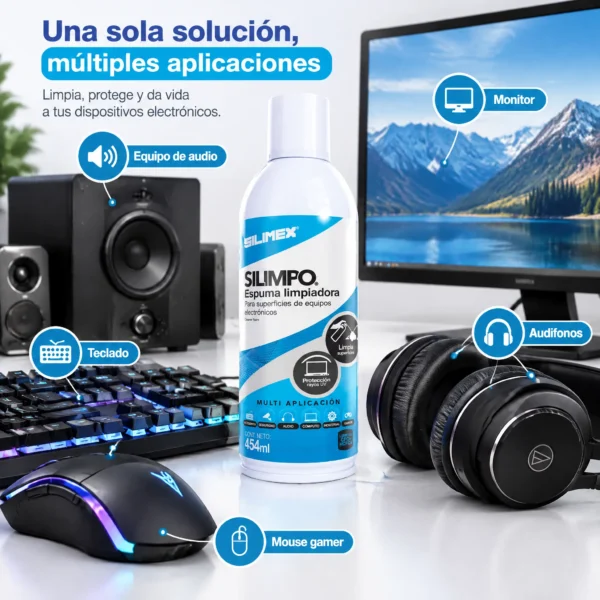 Espuma Limpiadora Silimex Silimpo 454 ml para Equipos de Cómputo